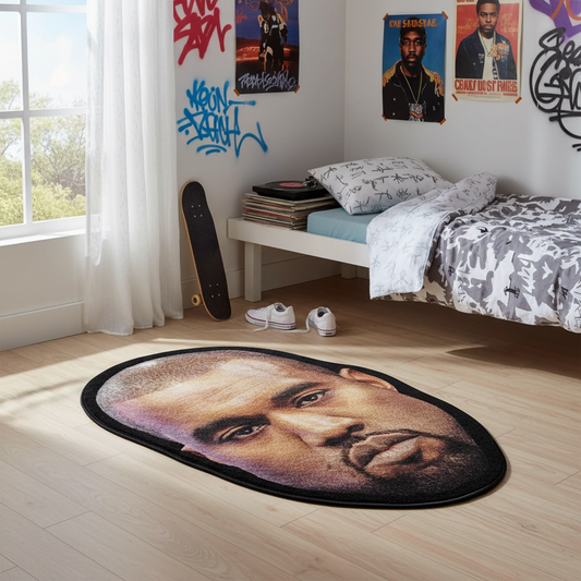 Kanye Head Halı dekorasyon ve oda mockup görünümü - RugWest