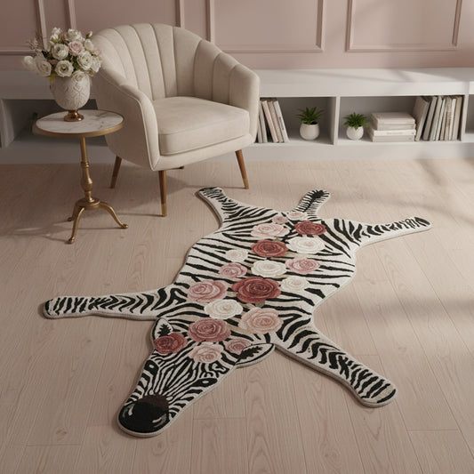 Rose Zebra Halı dekorasyon ve oda mockup görünümü - RugWest