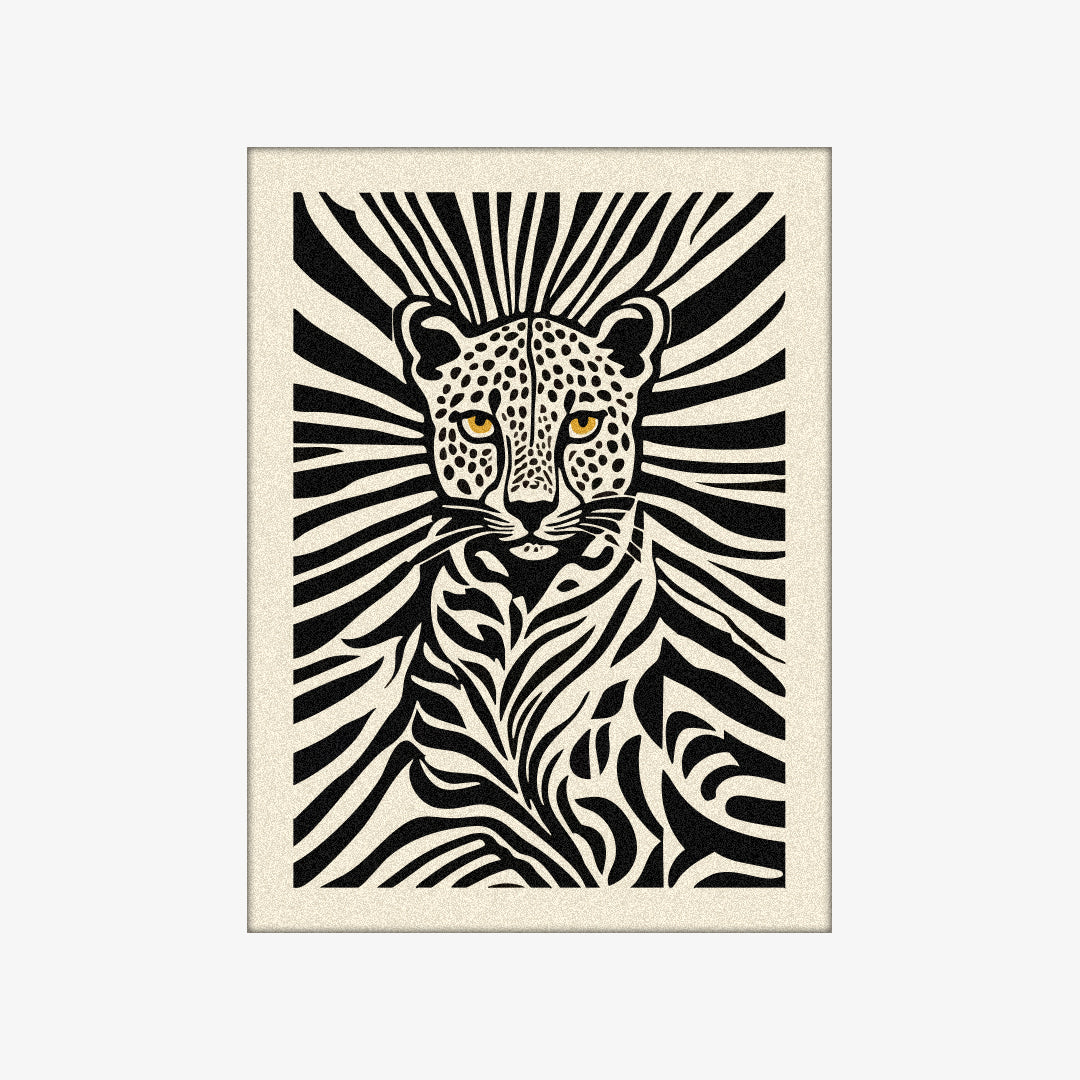 Halı katmanlama için leopar desenli halı
