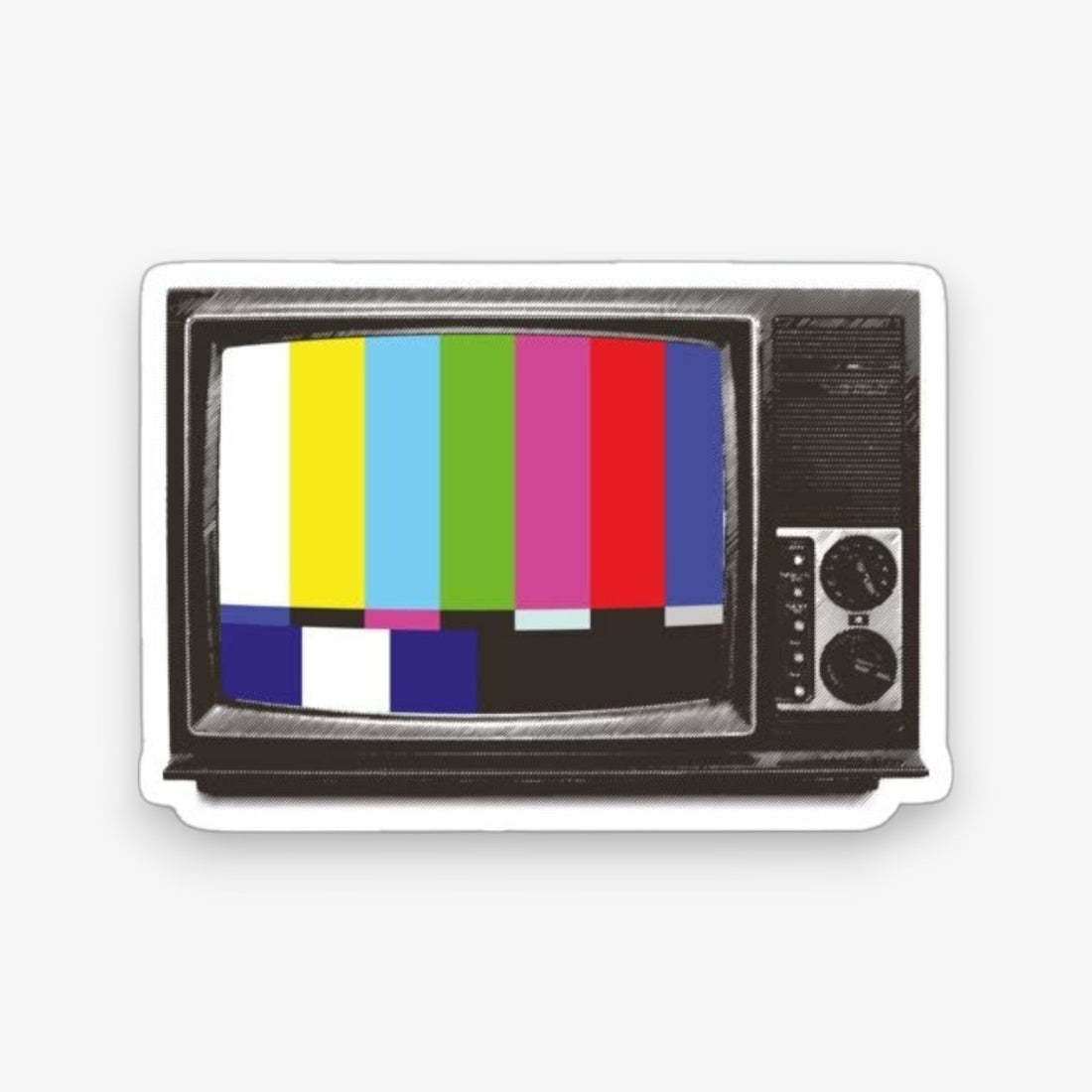 Retro renkli TV tasarımlı Y2K halı - RugWest