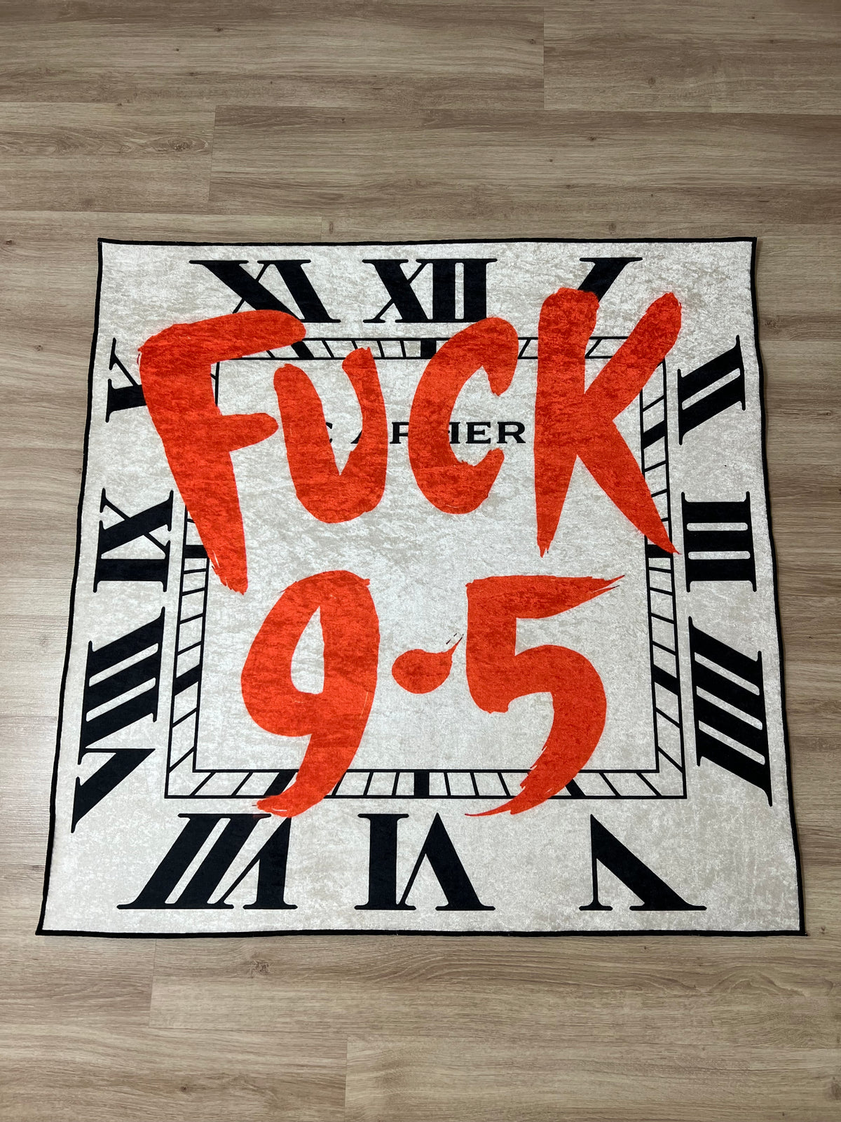 F*ck 9-5 Saat Tasarımlı Kare Halı ek ürün görseli 1 - RugWest