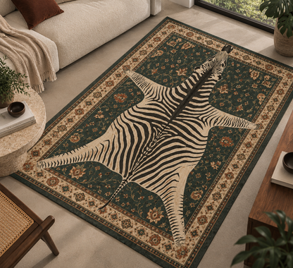 Vintage Zebra Desenli Halı