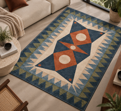 Etnik Geometrik Desenli Halı