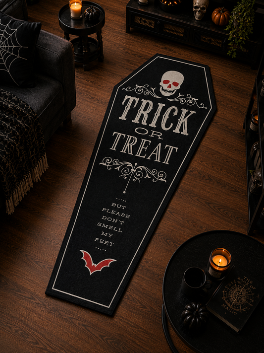 Trick or Treat Tabut Halı dekorasyon ve oda mockup görünümü - RugWest
