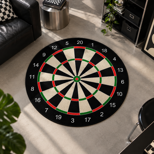 Dart Tahtası Yuvarlak Halı - Dartboard Halı dekorasyon ve oda mockup görünümü - RugWest