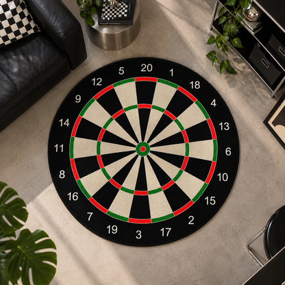 Dart Tahtası Yuvarlak Halı - Dartboard Halı mekan içinde kullanım görünümü - RugWest