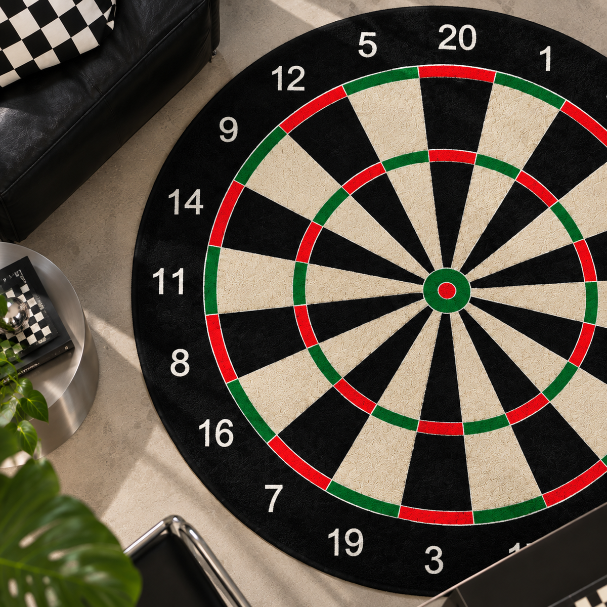 Dart Tahtası Yuvarlak Halı - Dartboard Halı yakın detay ve baskı görünümü - RugWest