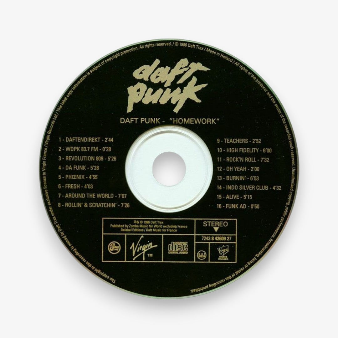 Daft Punk Homework CD Tasarımlı Yuvarlak Halı ürün görünümü - RugWest