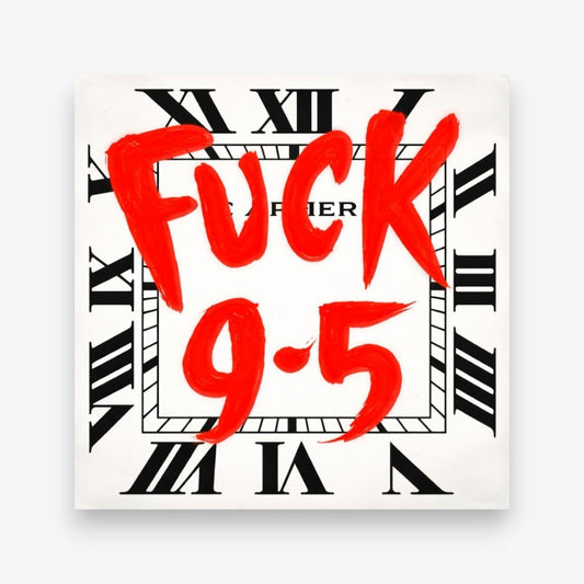F*ck 9-5 Saat Tasarımlı Kare Halı ürün görünümü - RugWest