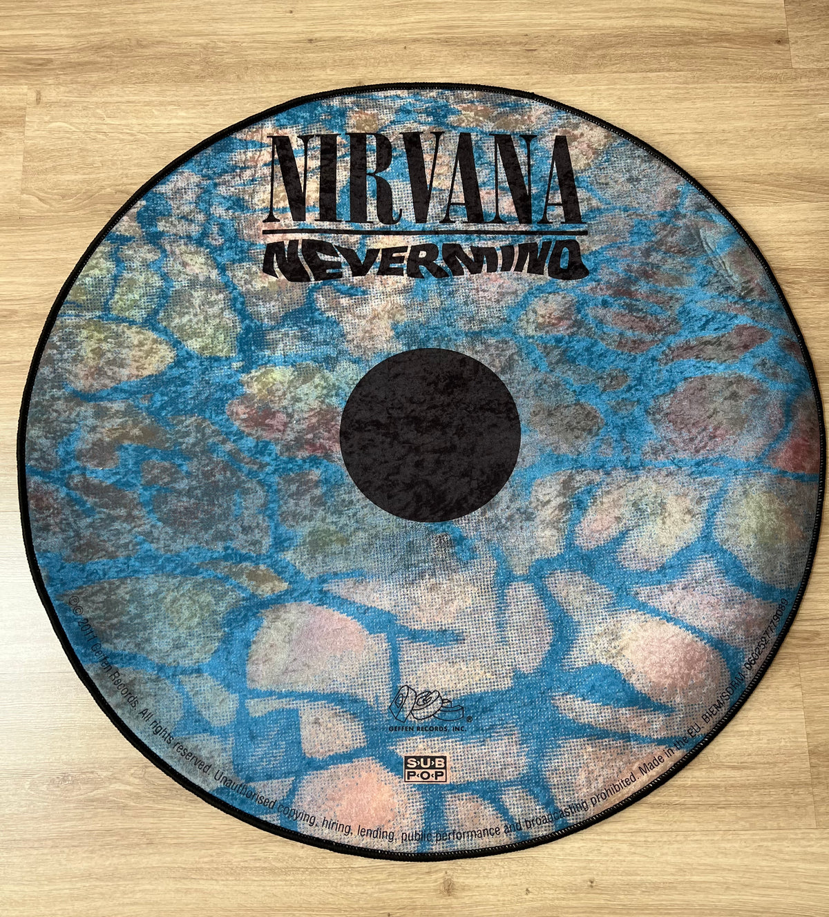 Nirvana Nevermind CD Tasarımlı Yuvarlak Halı