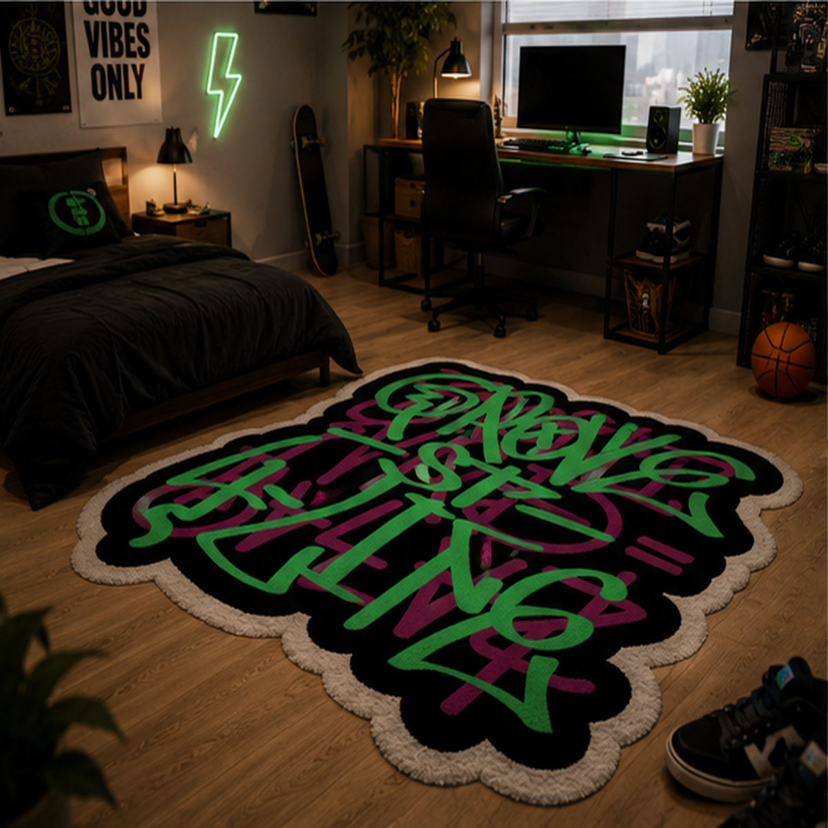 Groove St. 4 Life Graffiti Tasarım Halı mekan içinde kullanım görünümü - RugWest