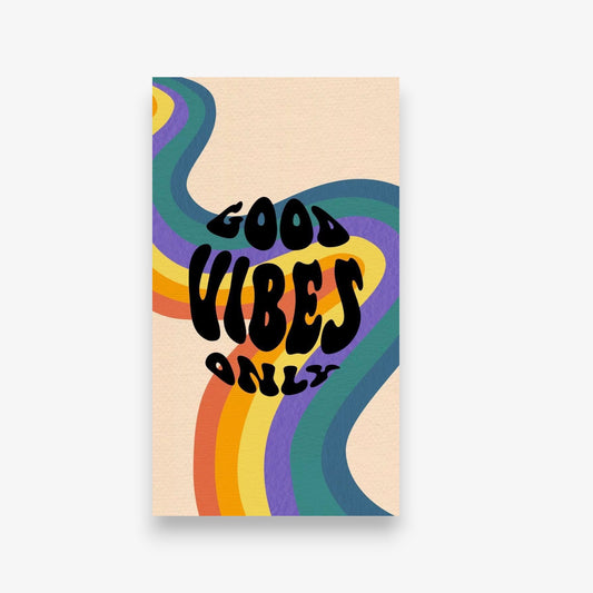 Good Vibes Only Renkli Retro Tasarım Halı ürün görünümü - RugWest