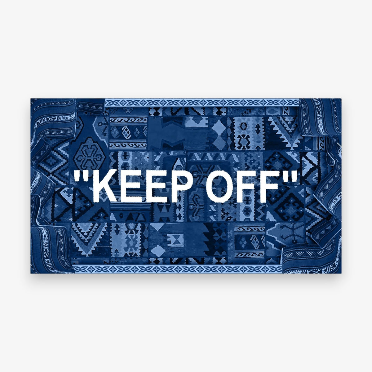 Keep Off Etnik Patchwork Tasarım Halı baskı ve yüzey detay görünümü - RugWest