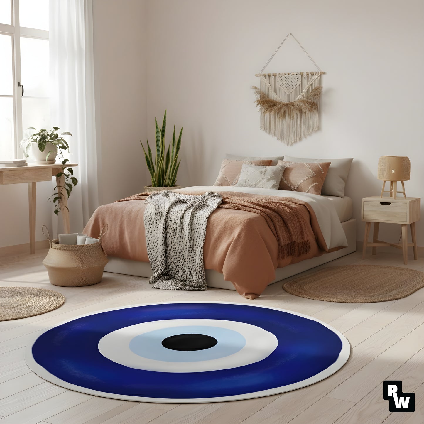 Nazar boncuğu desenli halı