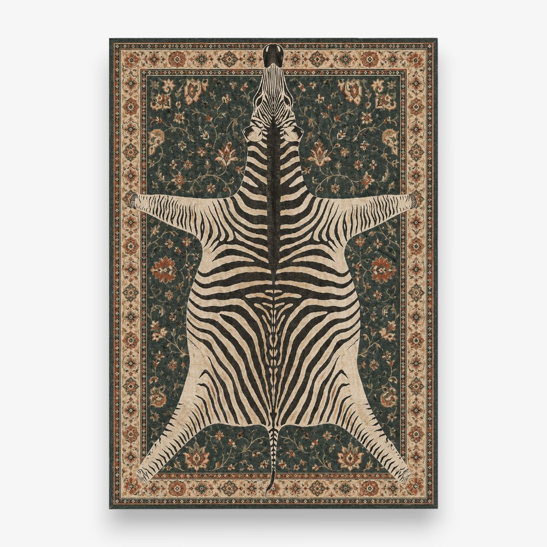 Vintage Zebra Desenli Halı
